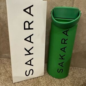 Sakara Green Water Bottle Thermos (brand new)